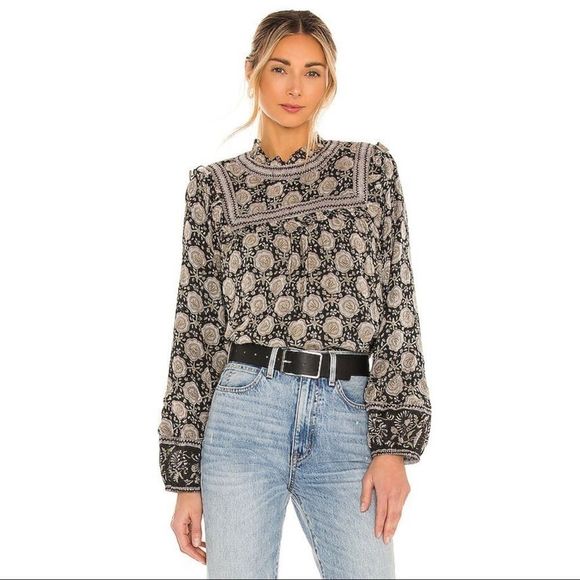 Cleobella Tops - New Cleobella Anita Peasant Blouse Top in Black